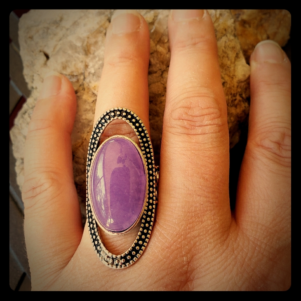 🍍 3 for $10!! 🍍 Silver/purple stretch ring